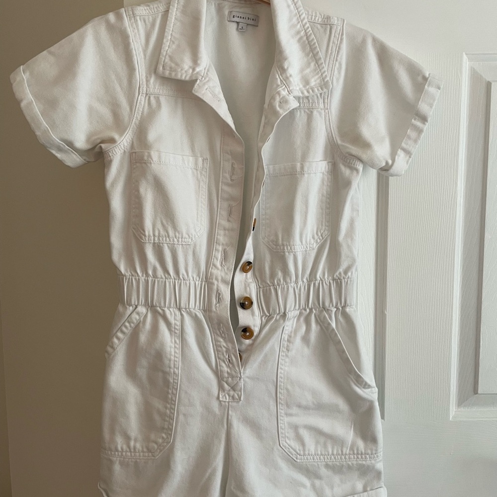 Gianni Bini Cream Short Sleeve Romper